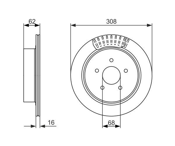 Brake Disc - 0 986 479 606 BOSCH