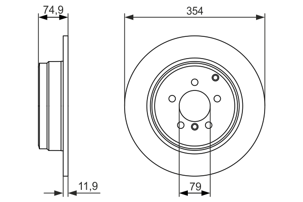Тормозной диск - 0 986 479 612 BOSCH