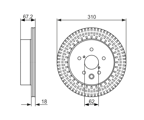 Brake Disc - 0 986 479 615 BOSCH