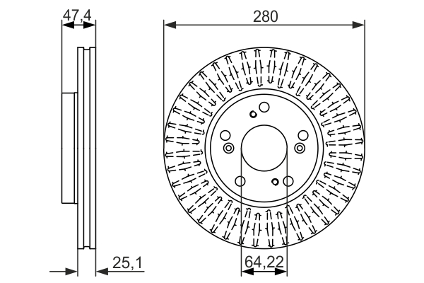 Brake Disc - 0 986 479 625 BOSCH