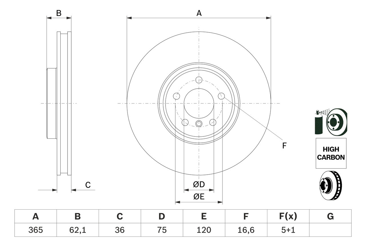 Brake Disc - 0 986 479 635 BOSCH