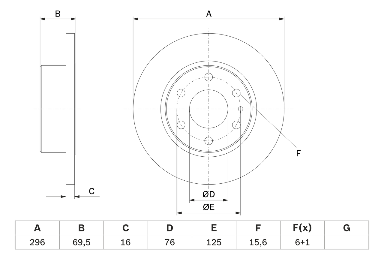 Brake Disc - 0 986 479 638 BOSCH