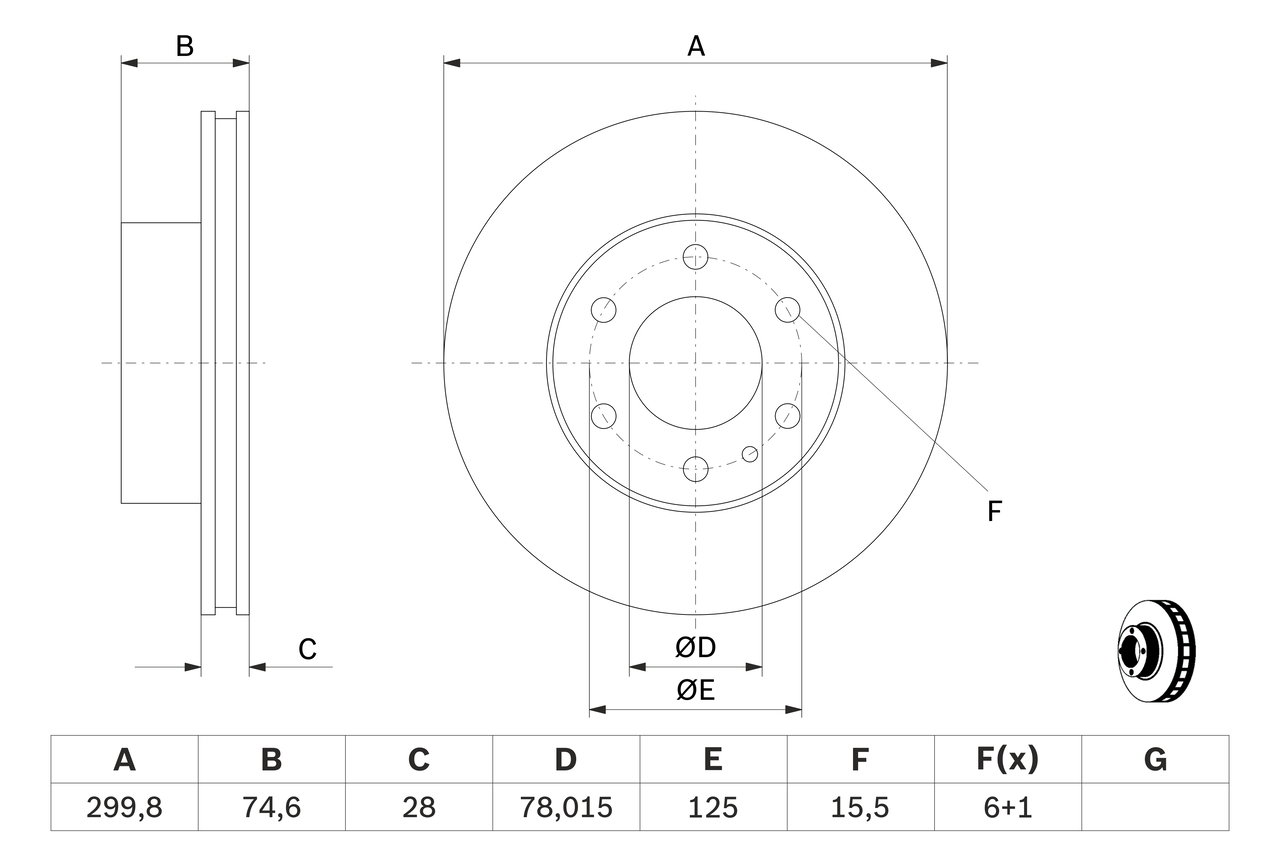 Brake Disc - 0 986 479 641 BOSCH
