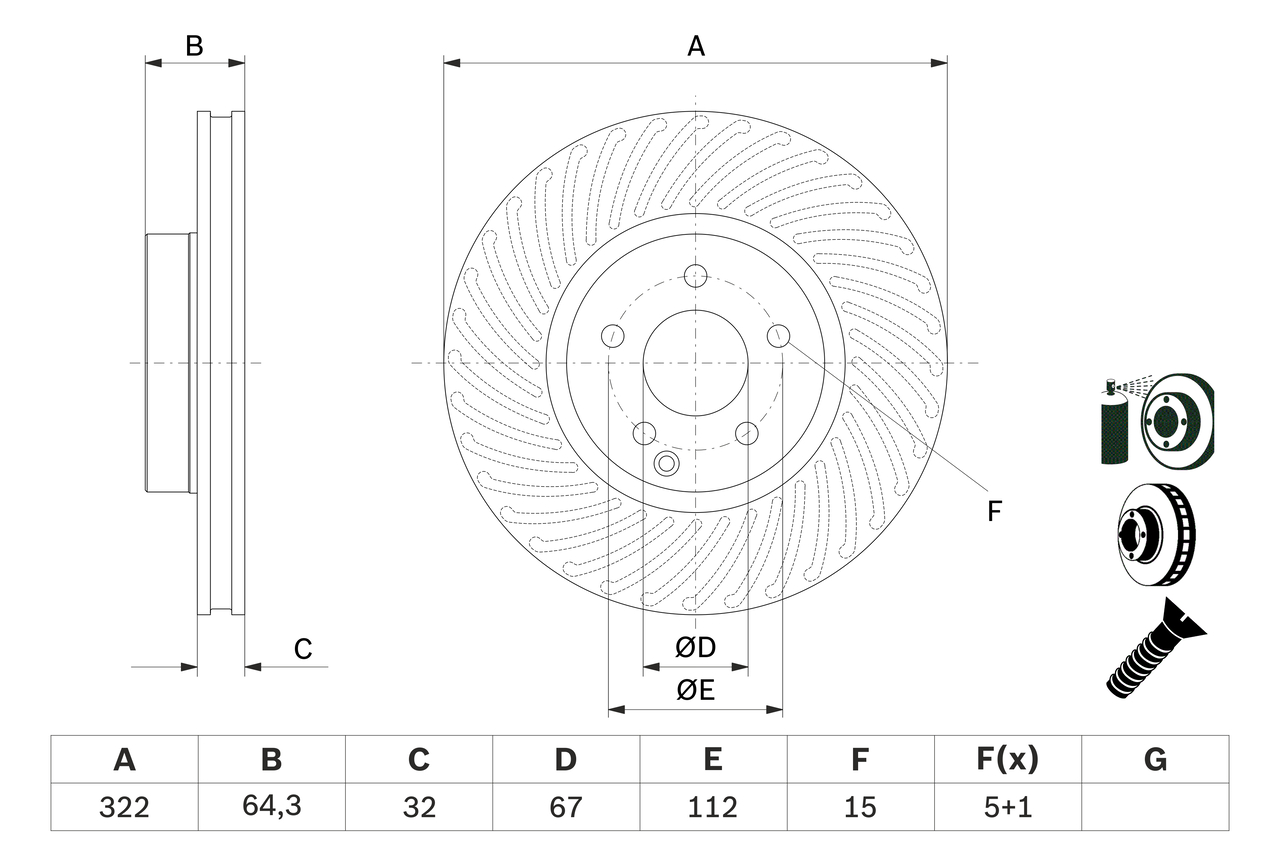 Brake Disc - 0 986 479 652 BOSCH