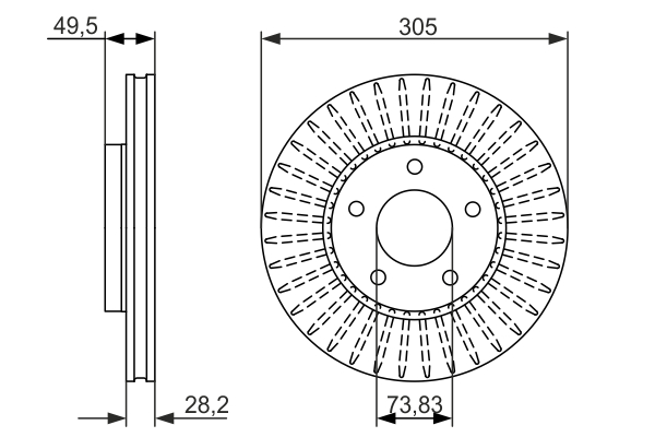 Brake Disc - 0 986 479 698 BOSCH
