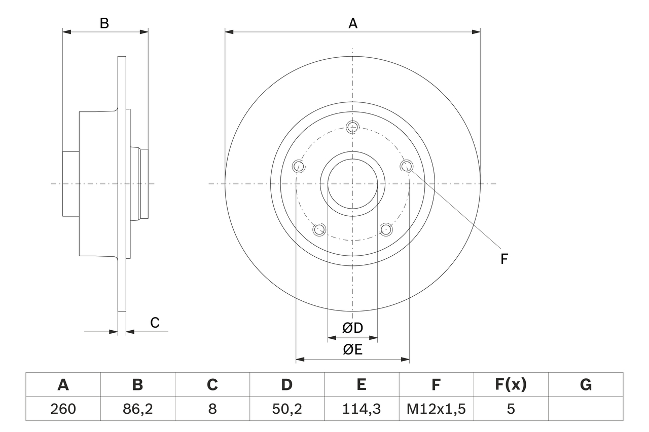 Brake Disc - 0 986 479 708 BOSCH