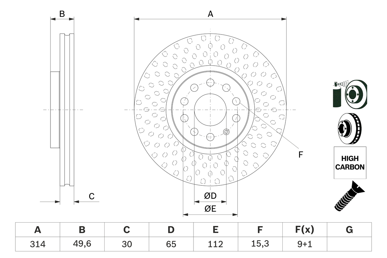 Brake Disc - 0 986 479 735 BOSCH
