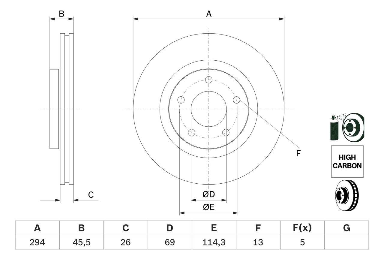 Brake Disc - 0 986 479 745 BOSCH