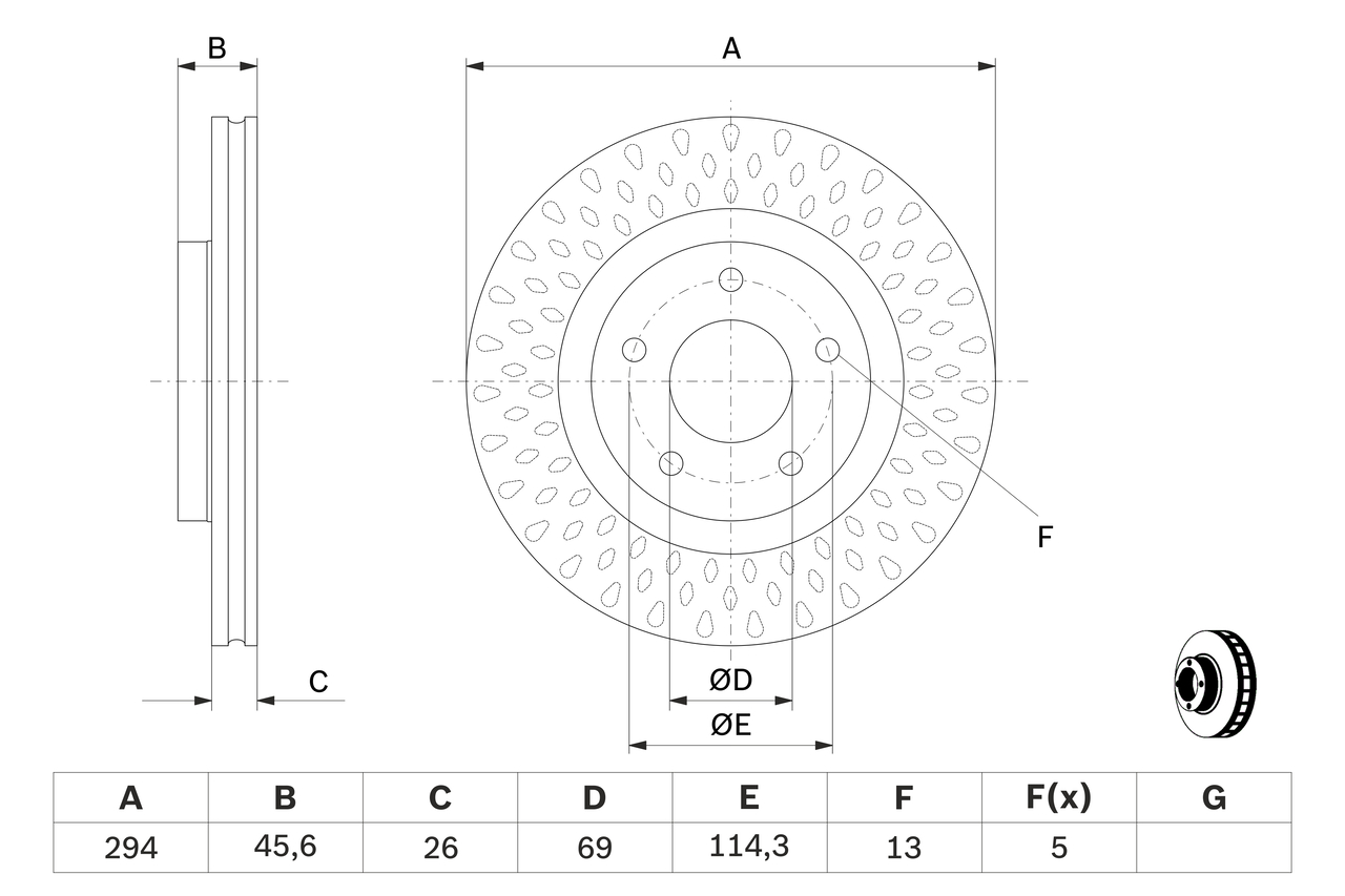 Brake Disc - 0 986 479 751 BOSCH
