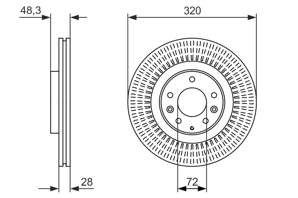 Brake Disc - 0 986 479 795 BOSCH