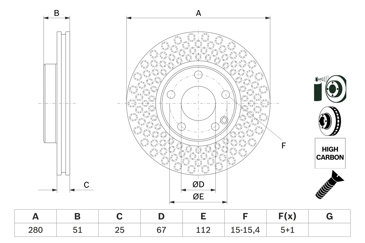 Brake Disc - 0 986 479 A00 BOSCH