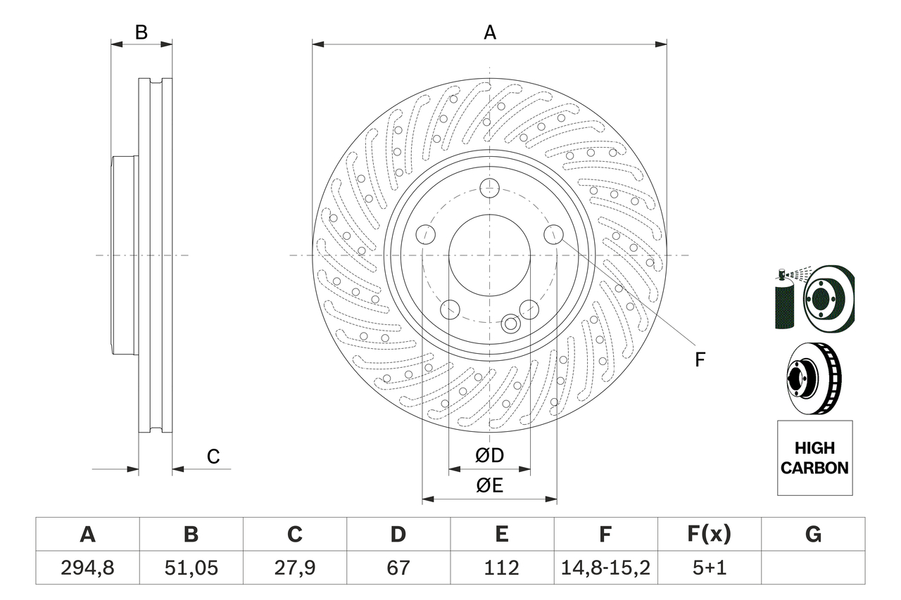 Brake Disc - 0 986 479 A02 BOSCH