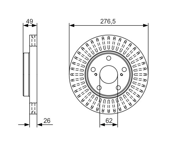 Brake Disc - 0 986 479 A62 BOSCH