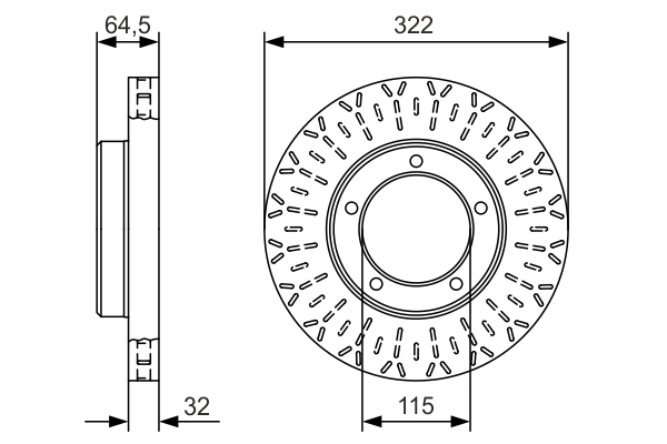 Brake Disc - 0 986 479 A64 BOSCH