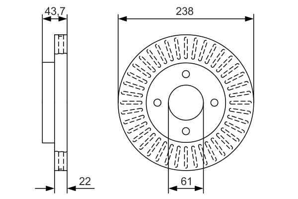 Brake Disc - 0 986 479 A87 BOSCH