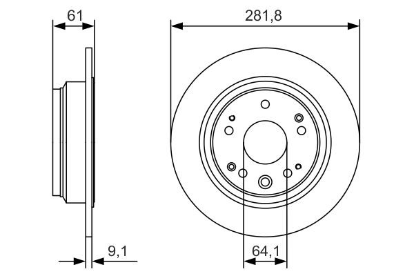 Brake Disc - 0 986 479 A91 BOSCH