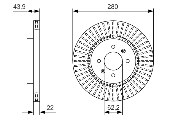 Brake Disc - 0 986 479 B05 BOSCH