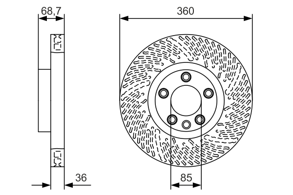 Bremsscheibe - 0 986 479 B13 BOSCH