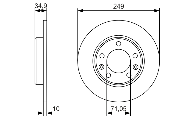Brake Disc - 0 986 479 C23 BOSCH