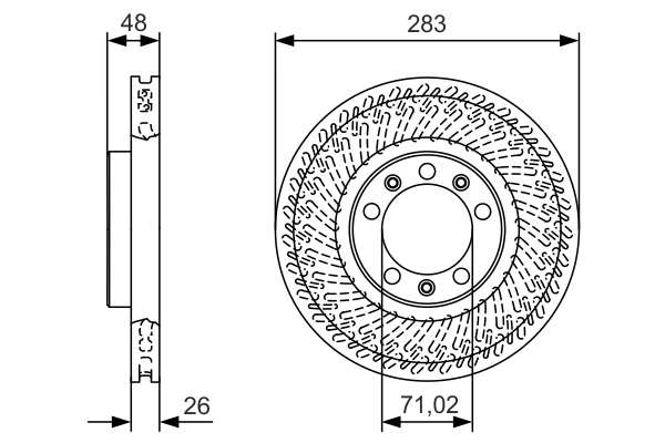 Brake Disc - 0 986 479 C33 BOSCH