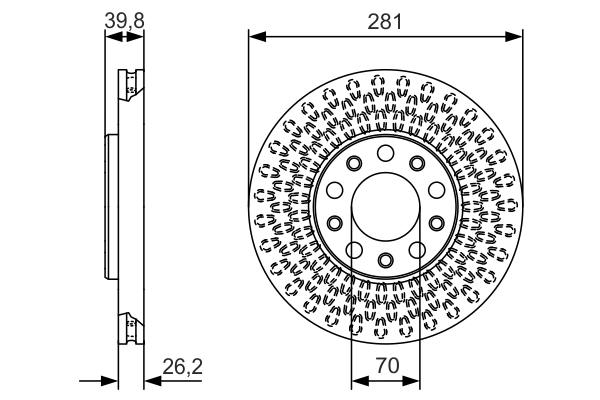 Brake Disc - 0 986 479 C42 BOSCH