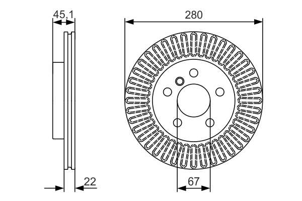 Brake Disc - 0 986 479 C97 BOSCH