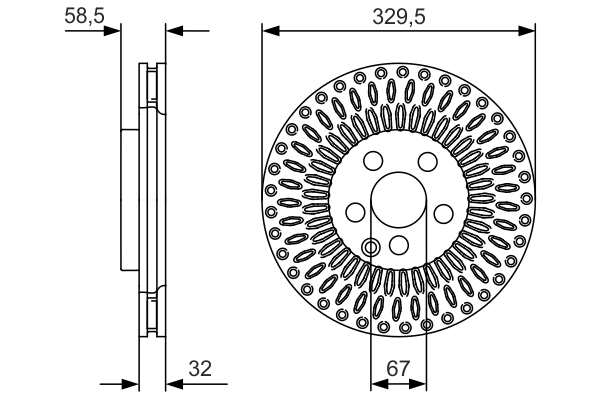 Brake Disc - 0 986 479 D13 BOSCH