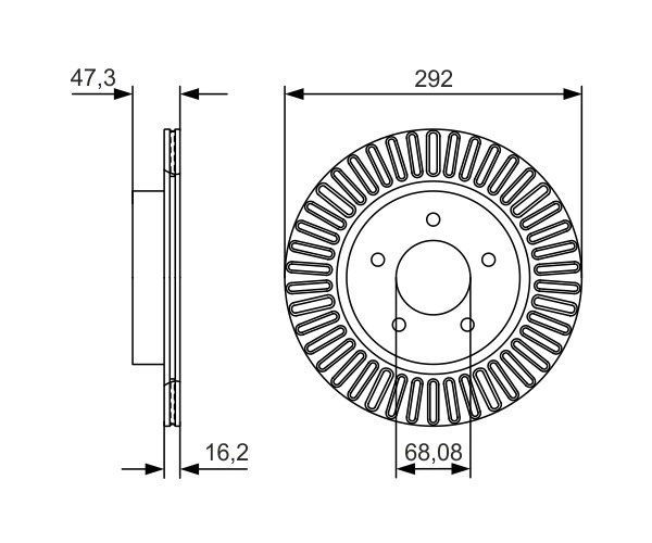 Brake Disc - 0 986 479 D20 BOSCH
