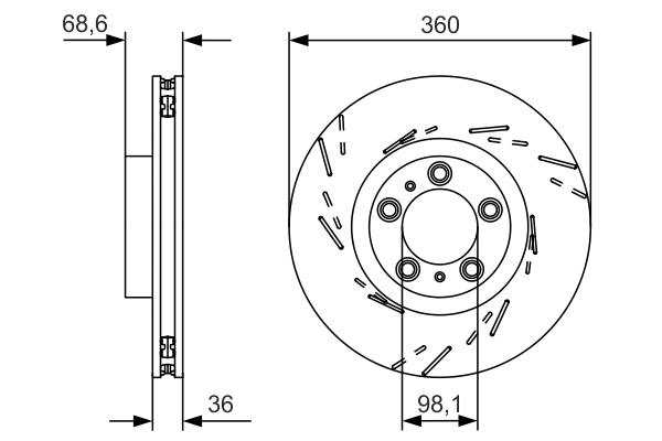 Brake Disc - 0 986 479 D22 BOSCH