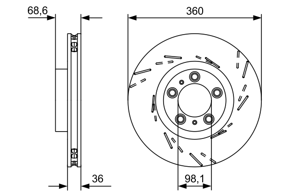 Brake Disc - 0 986 479 D23 BOSCH