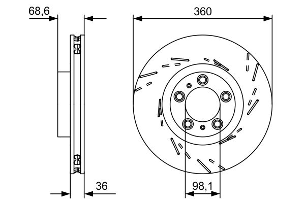 Brake Disc - 0 986 479 D23 BOSCH