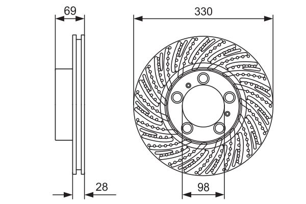 Brake Disc - 0 986 479 D24 BOSCH