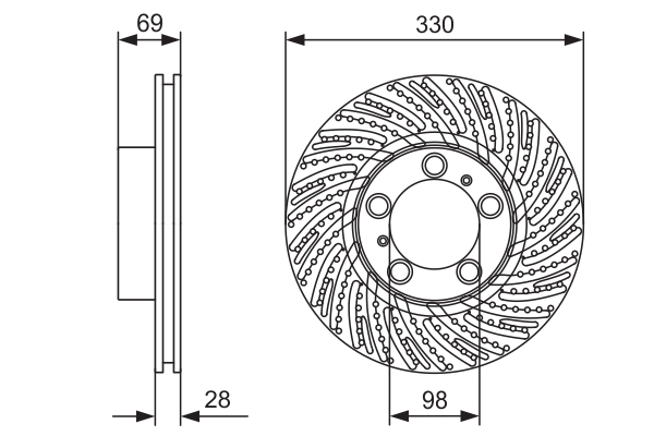 Brake Disc - 0 986 479 D25 BOSCH