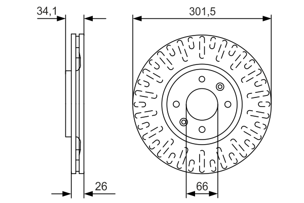Brake Disc - 0 986 479 D36 BOSCH
