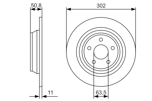Brake Disc - 0 986 479 D37 BOSCH