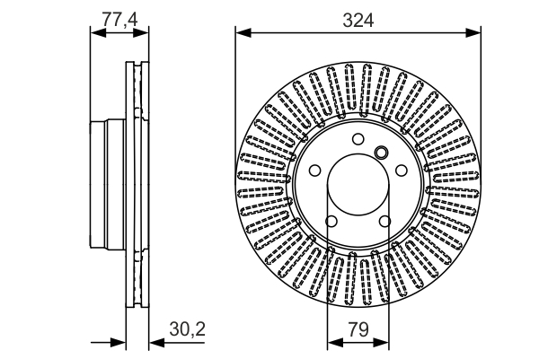 Brake Disc - 0 986 479 D39 BOSCH