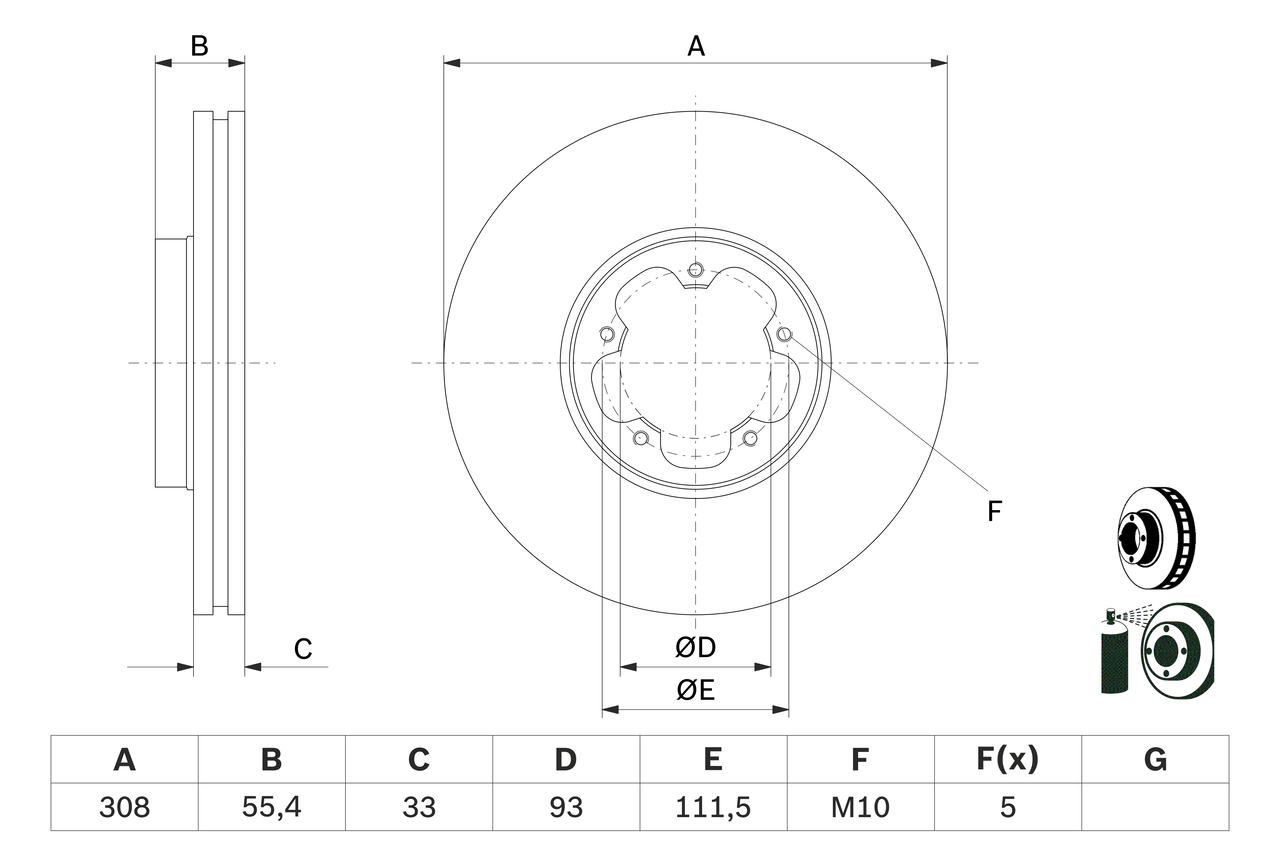 Brake Disc - 0 986 479 D40 BOSCH