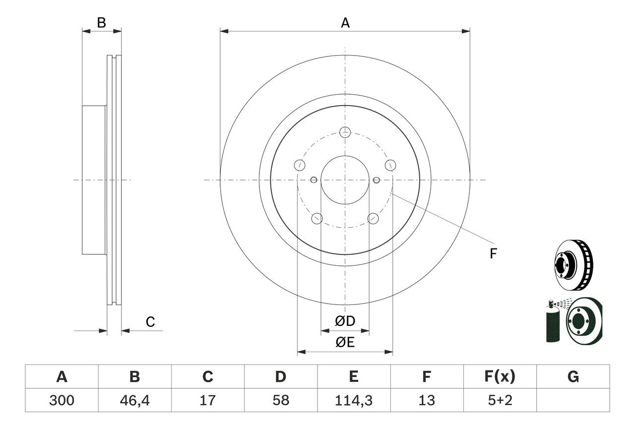 Brake Disc - 0 986 479 D64 BOSCH