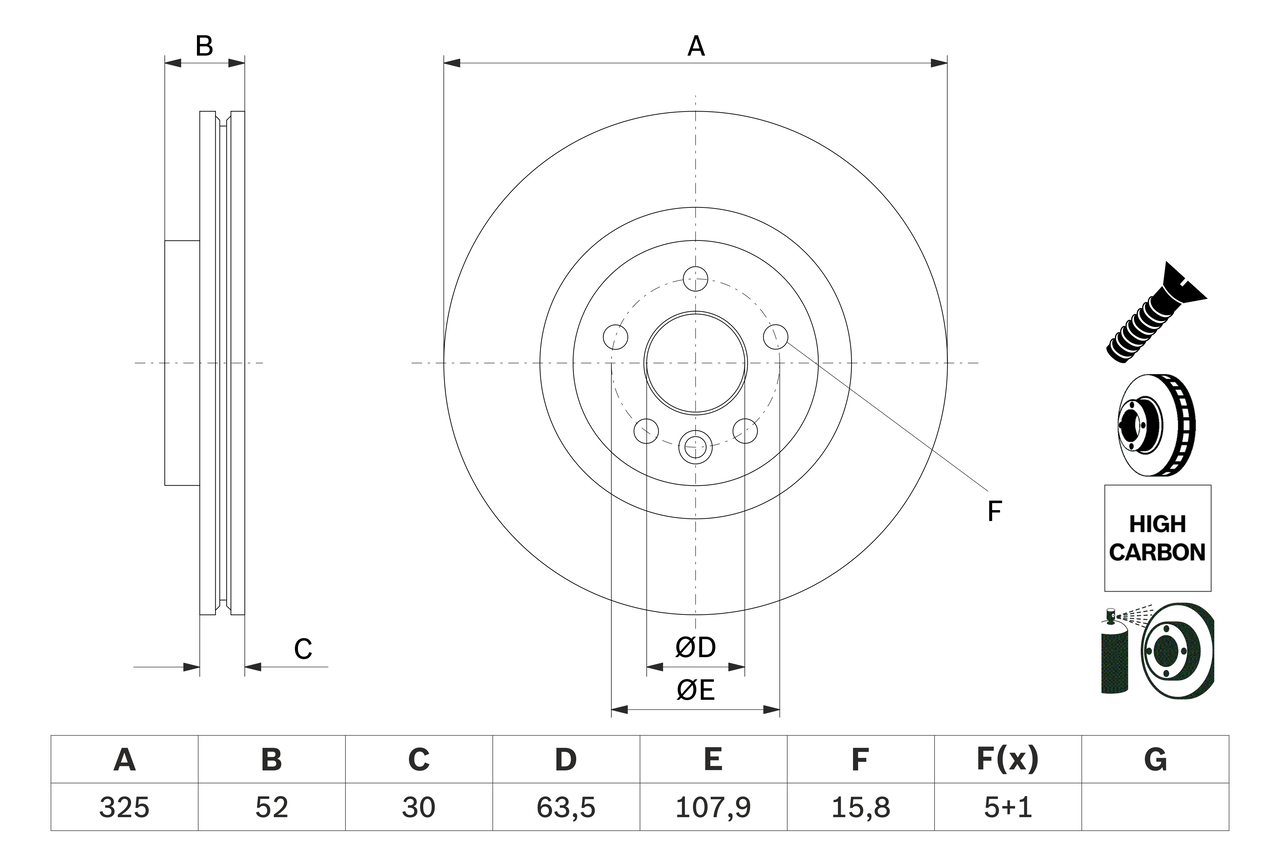 Brake Disc - 0 986 479 D79 BOSCH