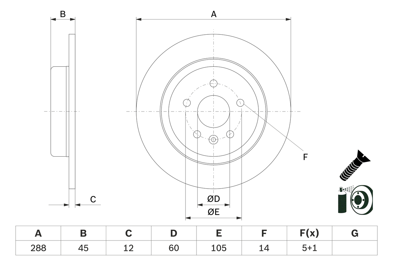 Brake Disc - 0 986 479 D90 BOSCH