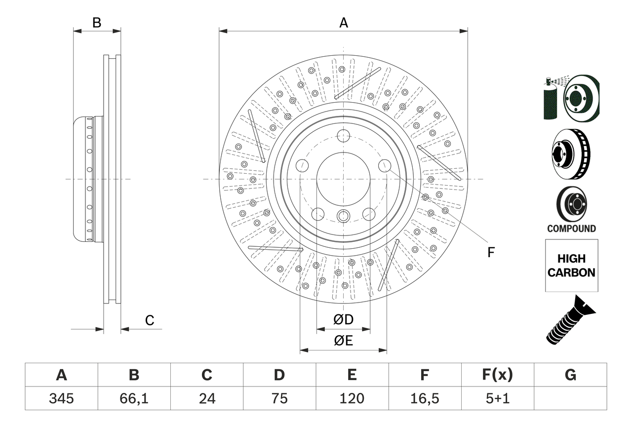 Тормозной диск - 0 986 479 E05 BOSCH