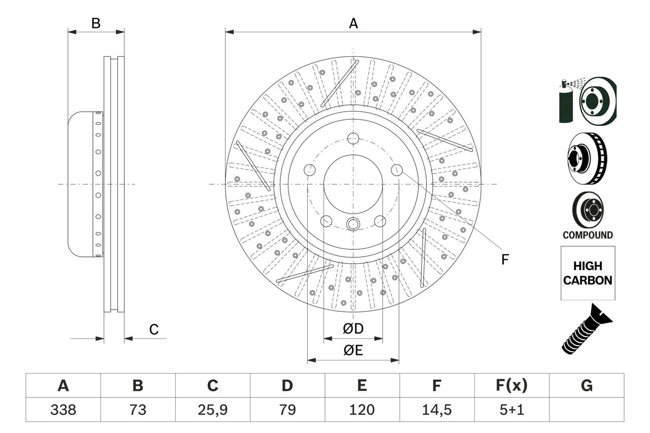 Тормозной диск - 0 986 479 E09 BOSCH