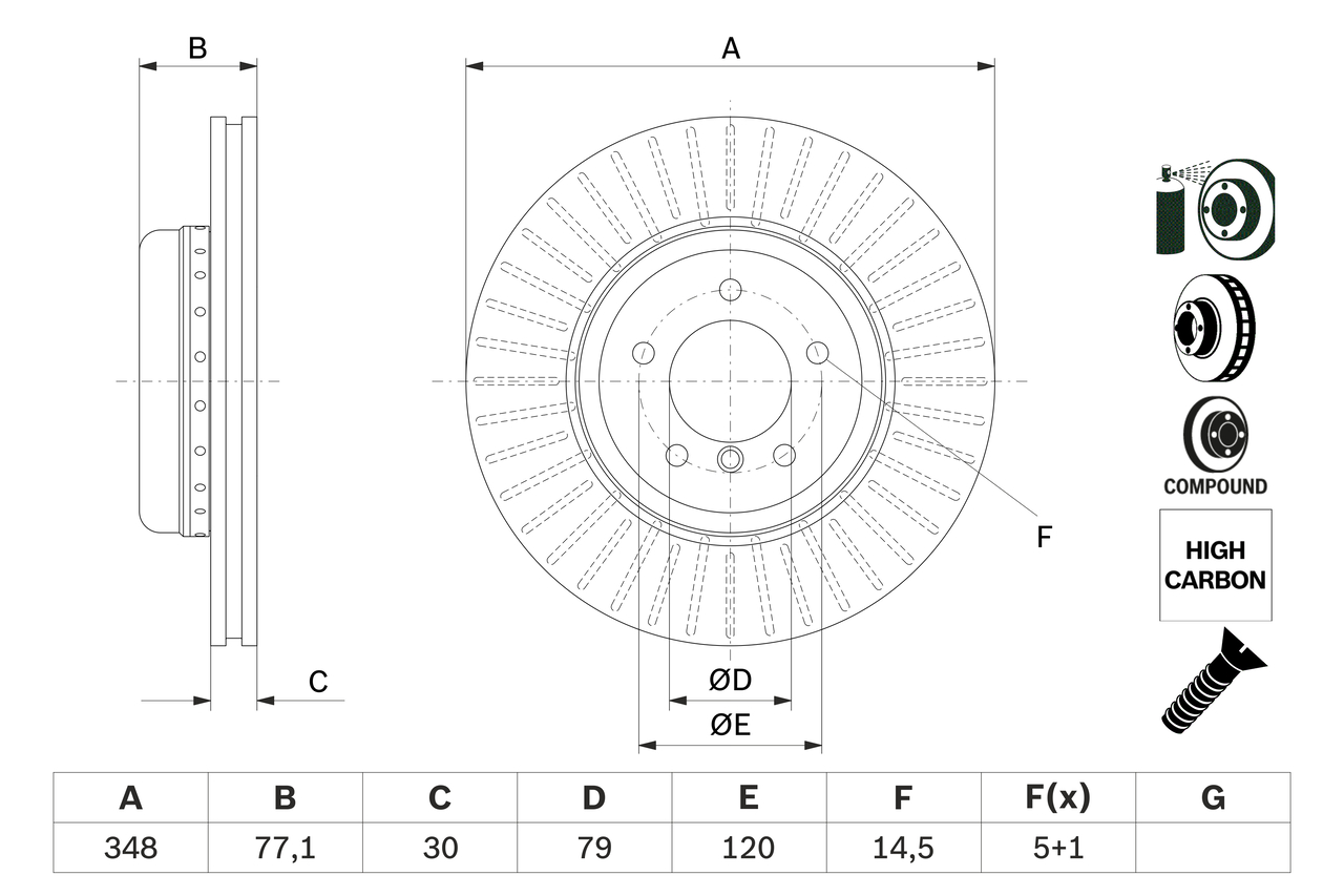 Тормозной диск - 0 986 479 E14 BOSCH