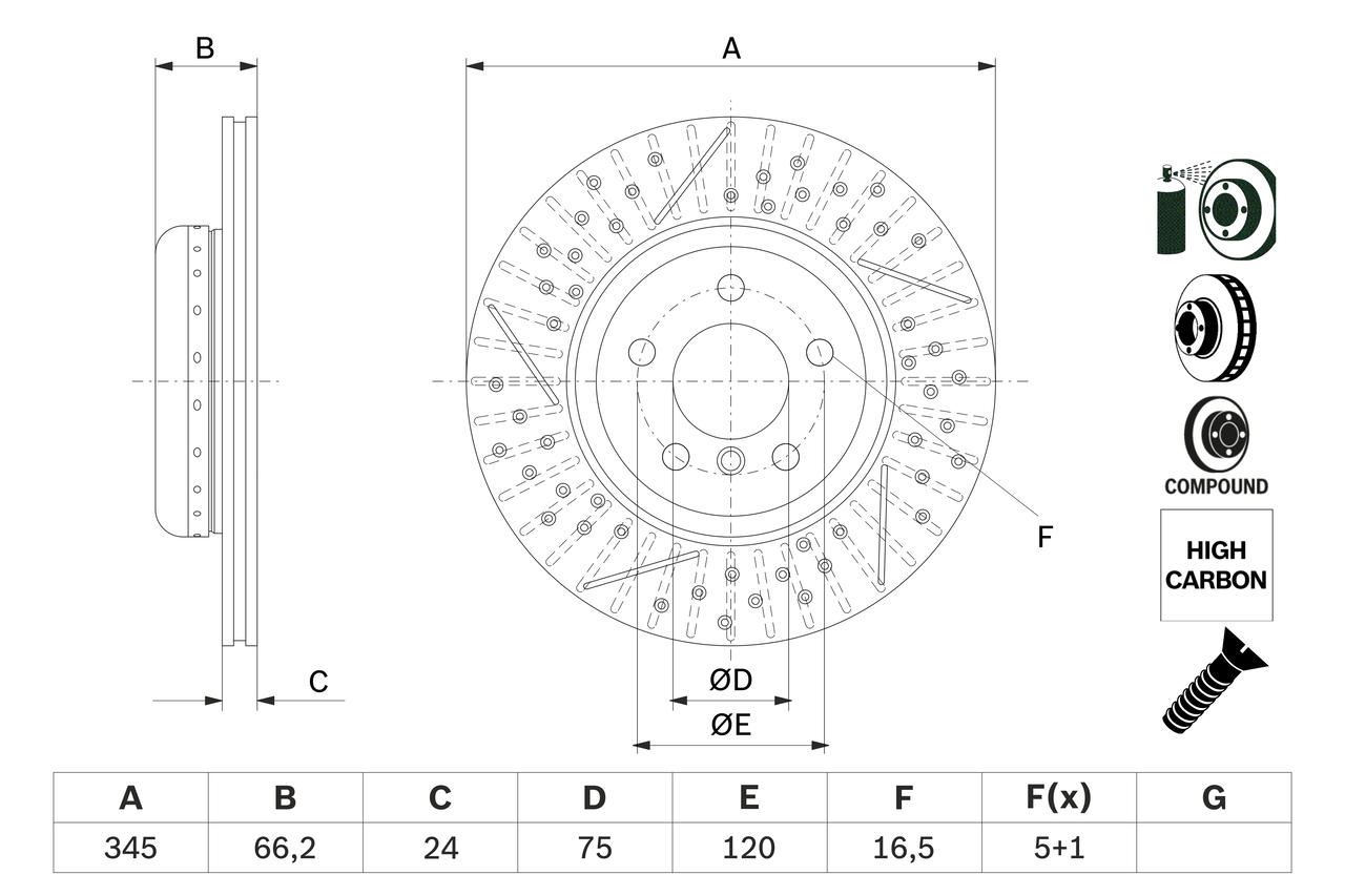 Тормозной диск - 0 986 479 E15 BOSCH