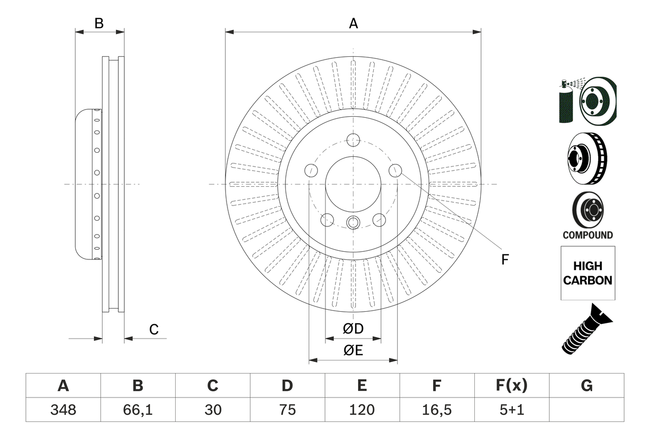 Тормозной диск - 0 986 479 E16 BOSCH
