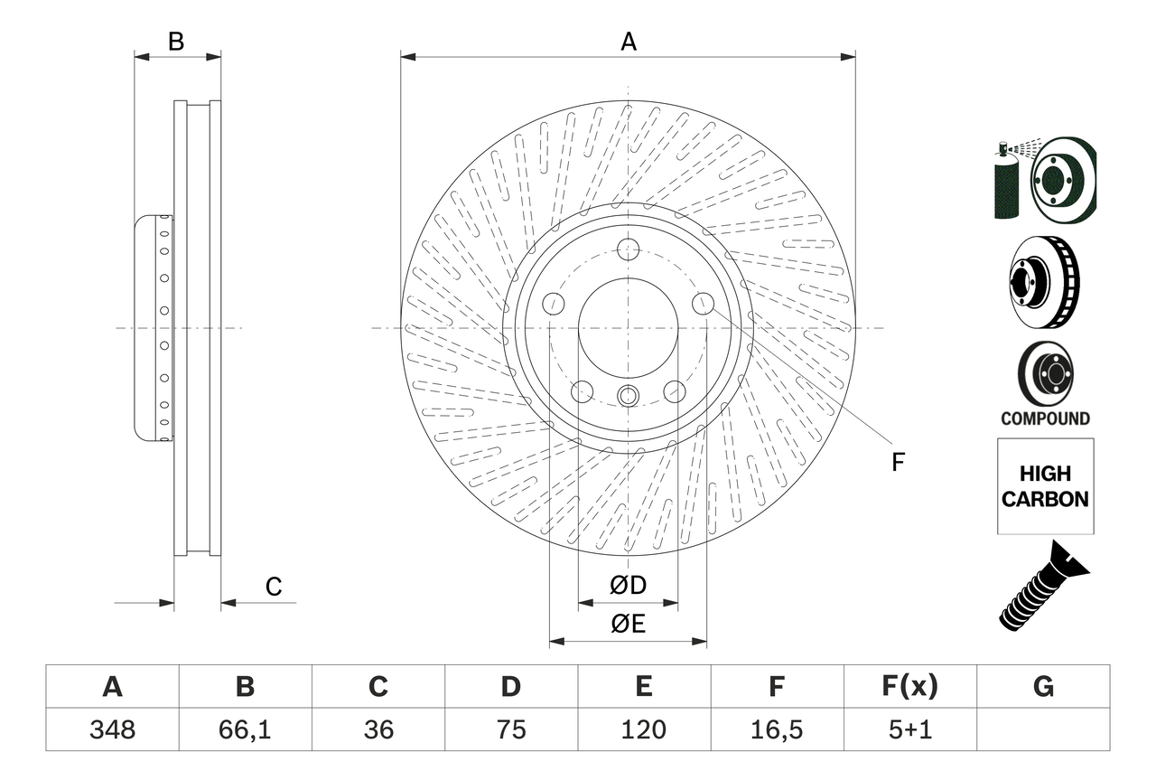Тормозной диск - 0 986 479 E19 BOSCH