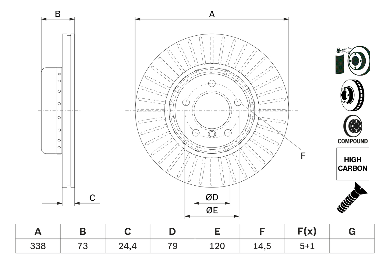 Тормозной диск - 0 986 479 E22 BOSCH