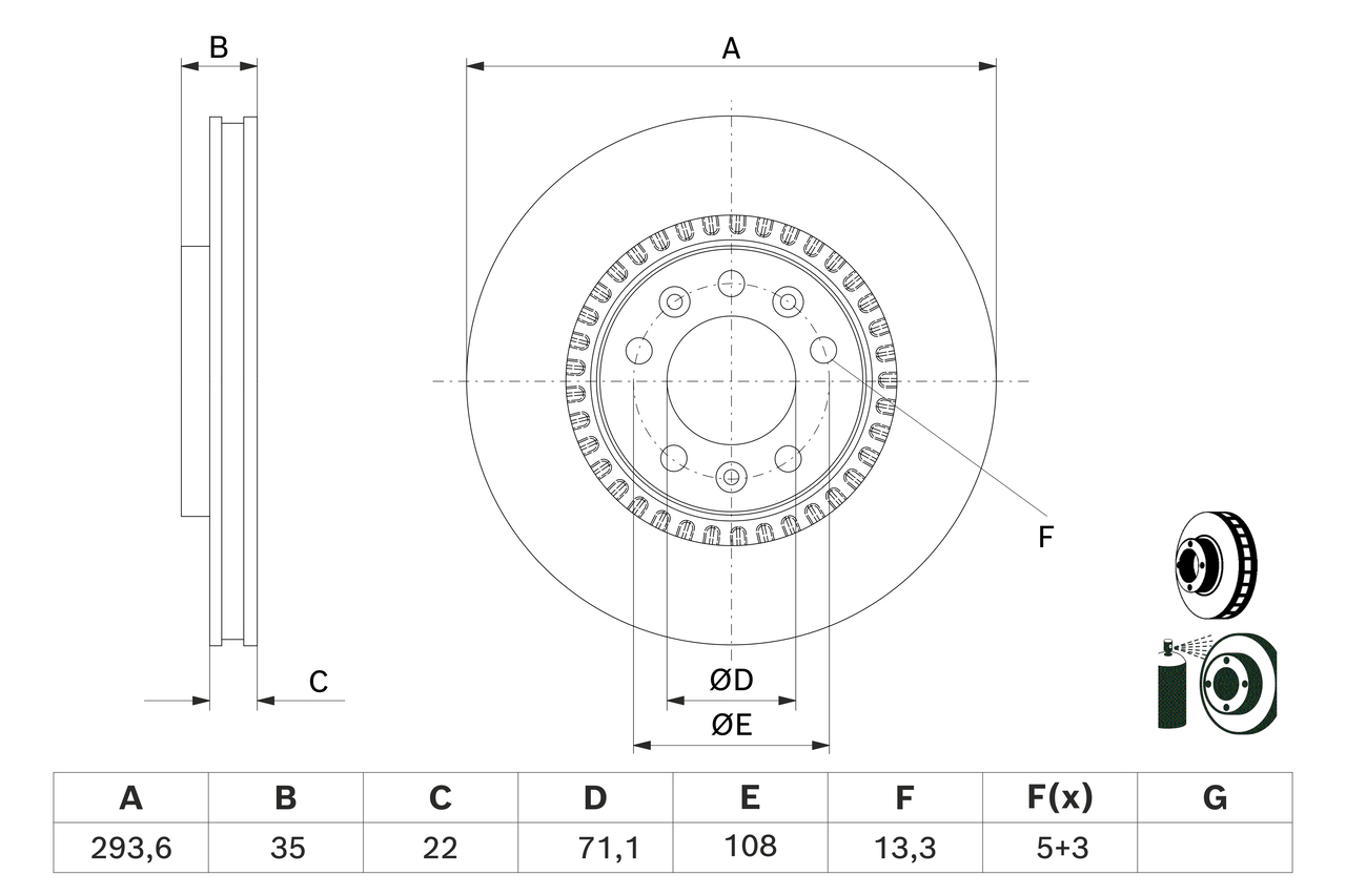 Тормозной диск - 0 986 479 E32 BOSCH