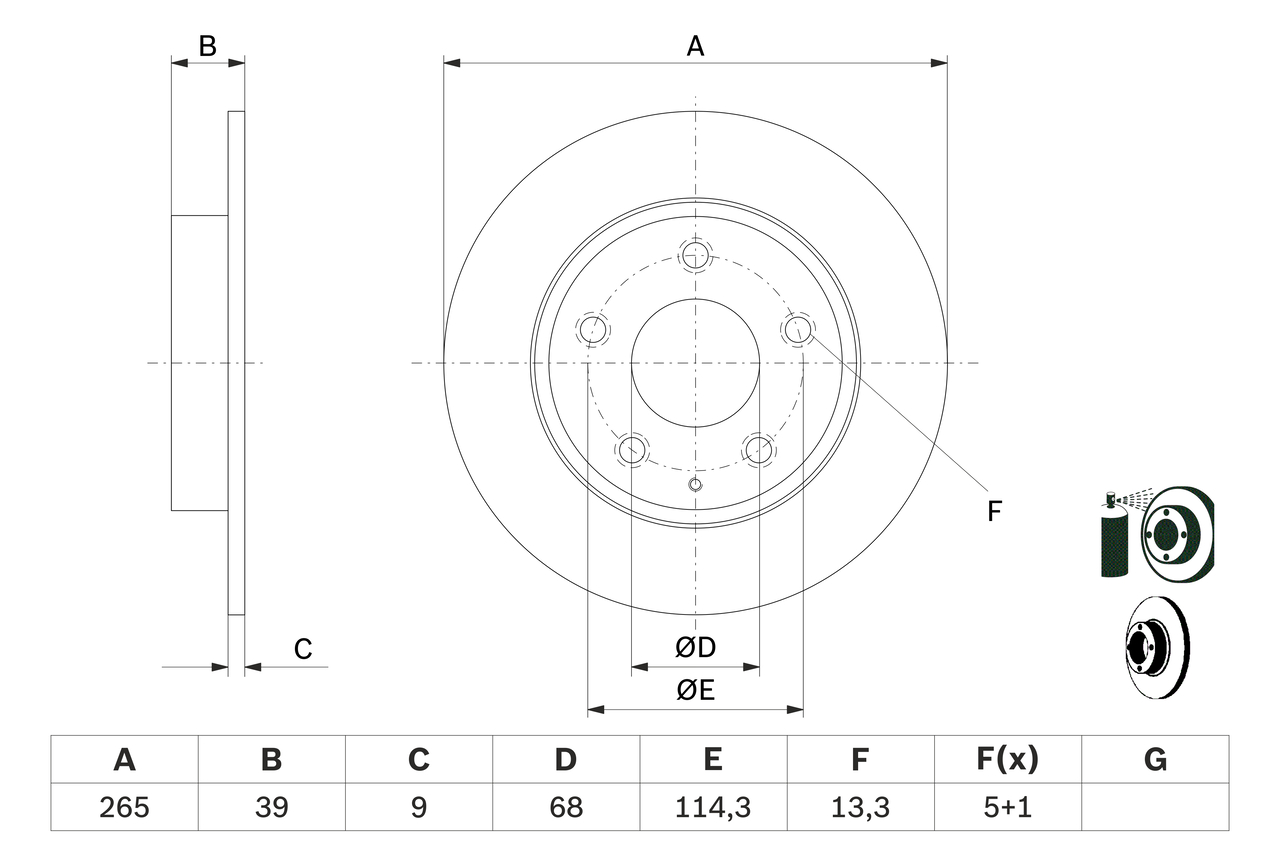 Brake Disc - 0 986 479 E54 BOSCH