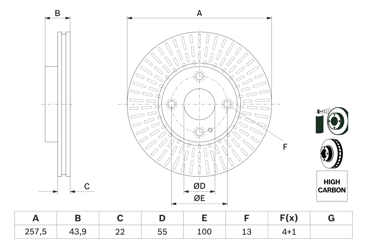 Brake Disc - 0 986 479 E56 BOSCH